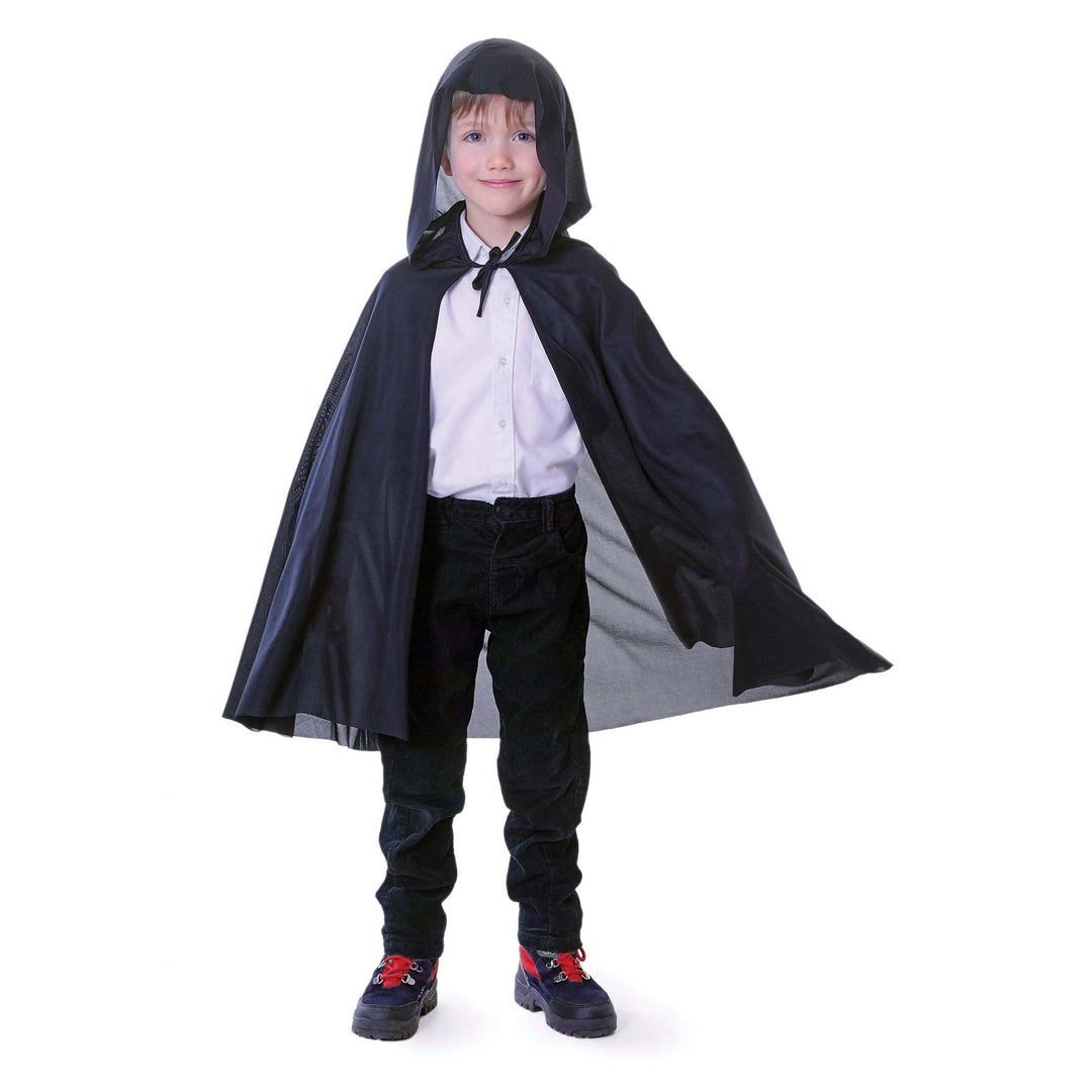 Hooded Cape Black Childrens Costume Unisex 1
