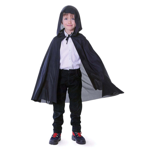 Hooded Cape Black Childrens Costume Unisex 1