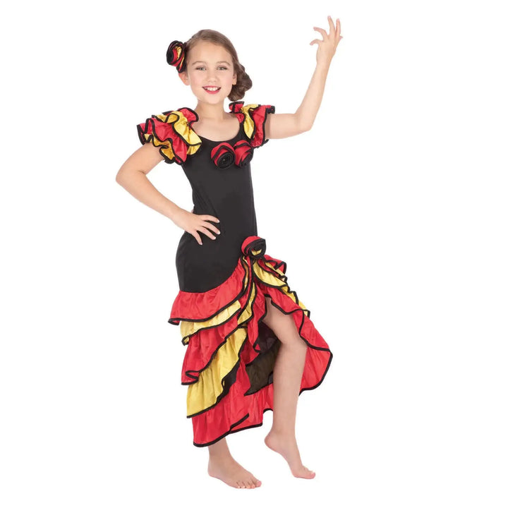 Rumba Girl Costume Vibrant Fiesta Girls Dress 1