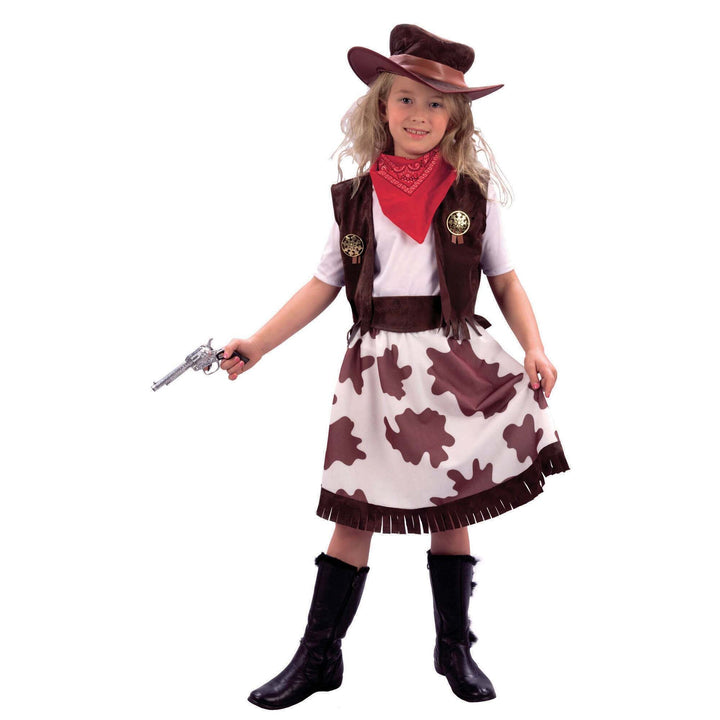 Cowgirl Cow Print Girls Costume 1