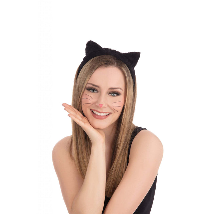 Cat Ears Black Fur Headband Instant Feline Disguise 1