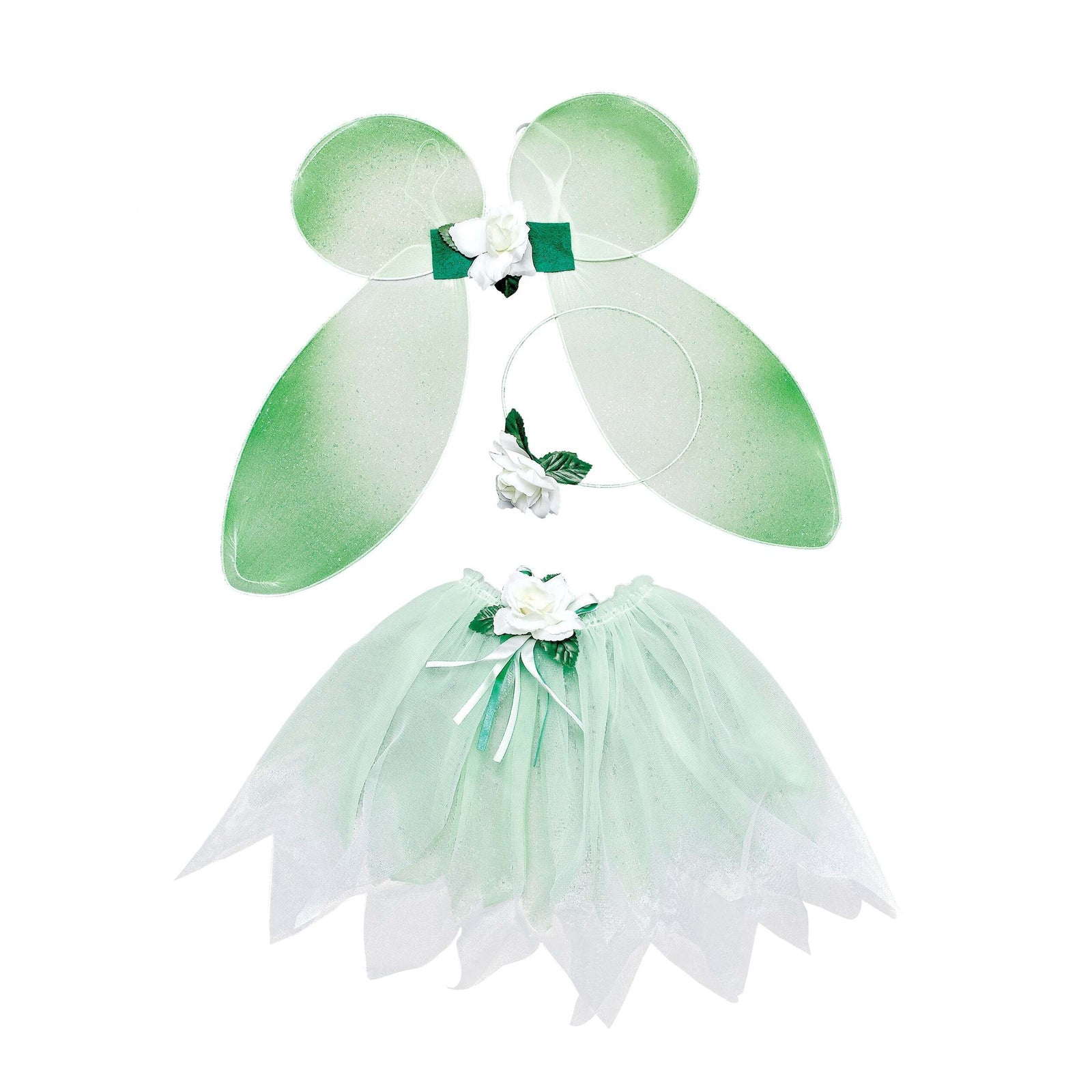 Girls Fairy Set Green Childs Instant Disguise Female Halloween Costume 1