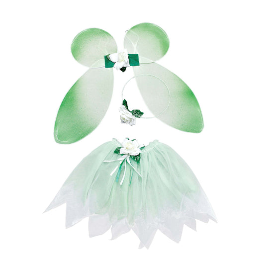 Girls Fairy Set Green Childs Instant Disguise Female Halloween Costume 1