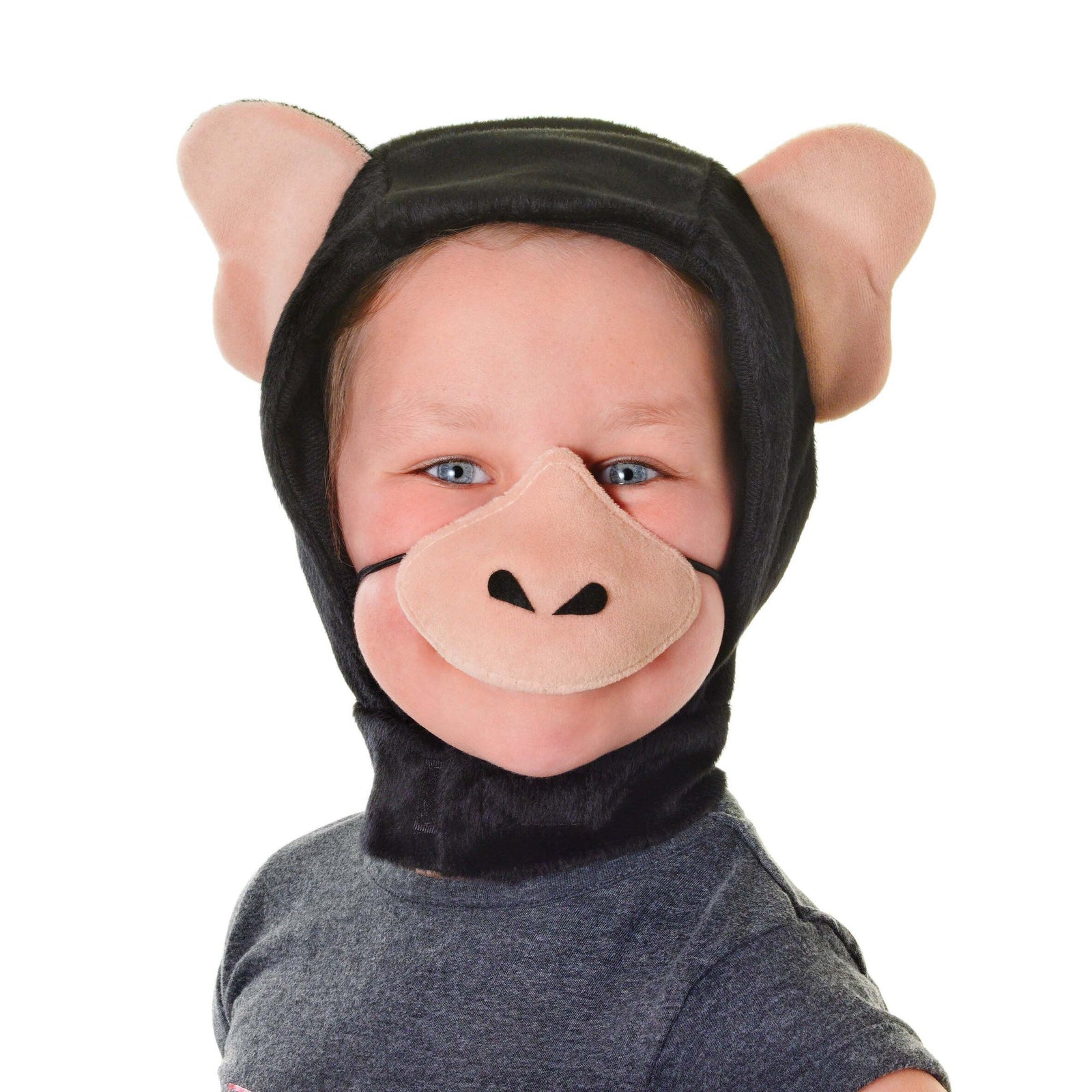 Chimpanzee Disguise Set Hood Ears and Nose Instant Costume 1