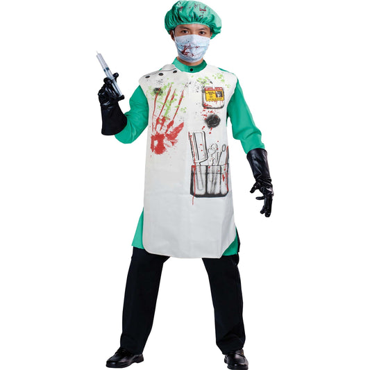 Mens Doctor Set Bloody Apron + Hat Instant Disguises Male 1
