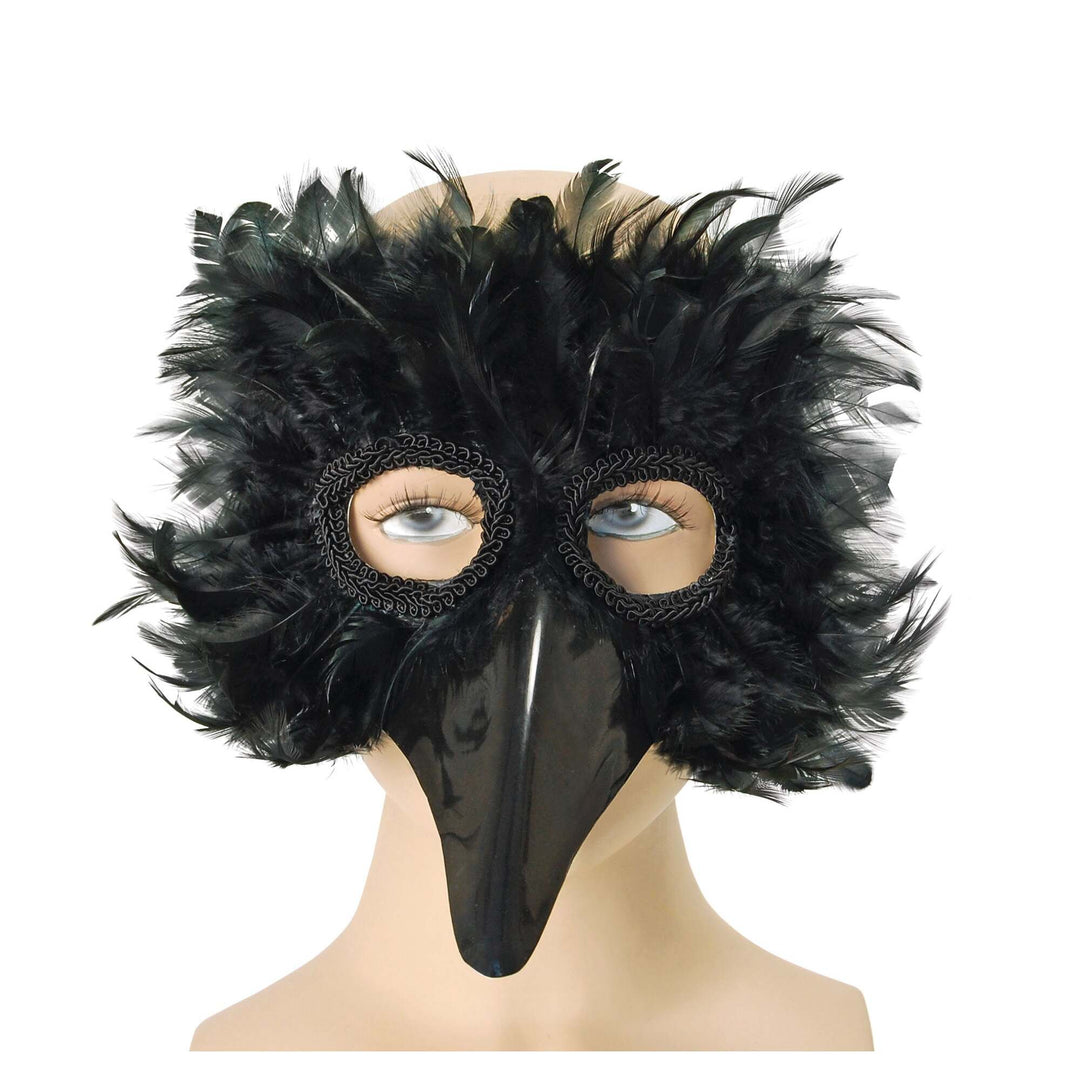 Black Bird Feather Eye Mask Unisex 1