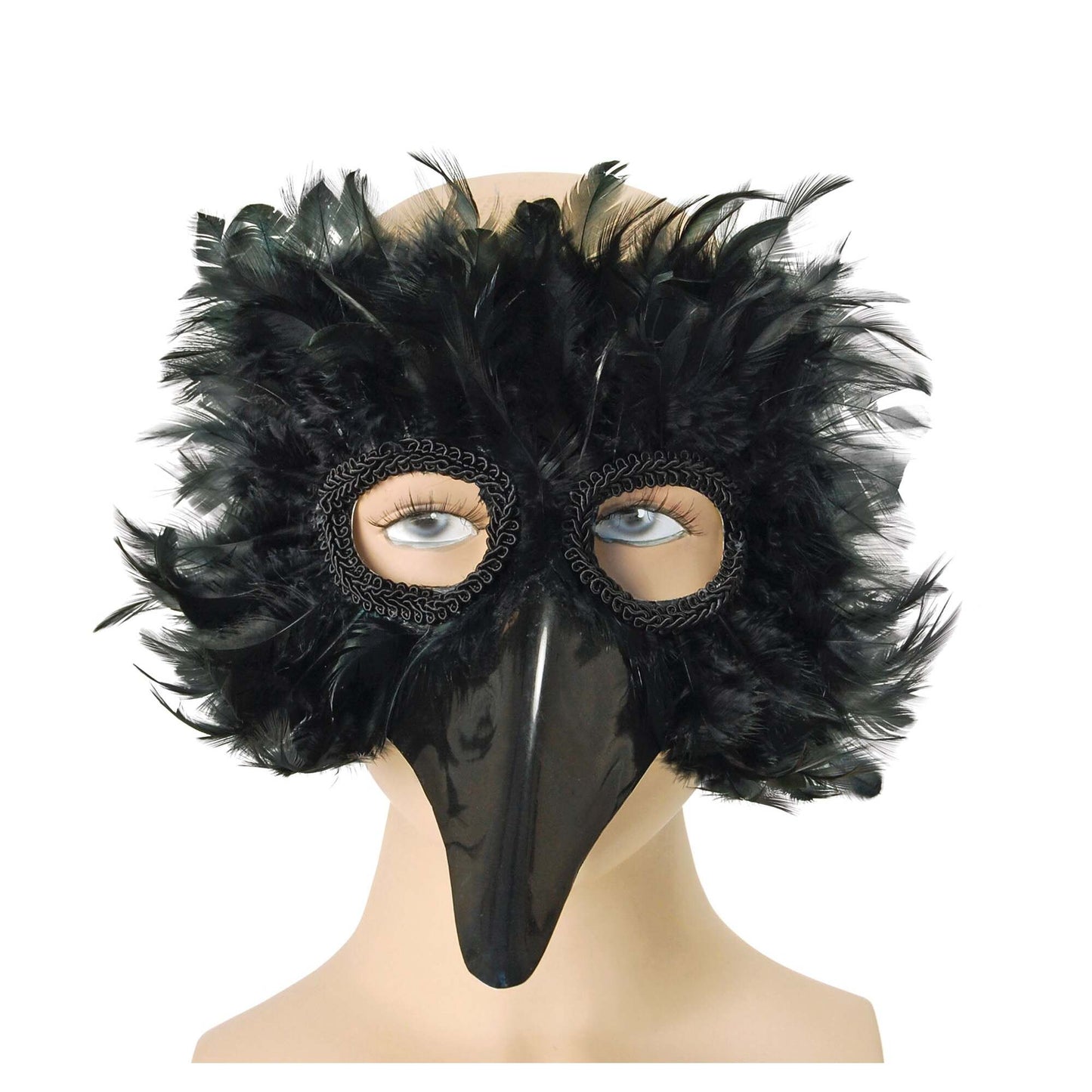 Black Bird Feather Eye Mask Unisex 1