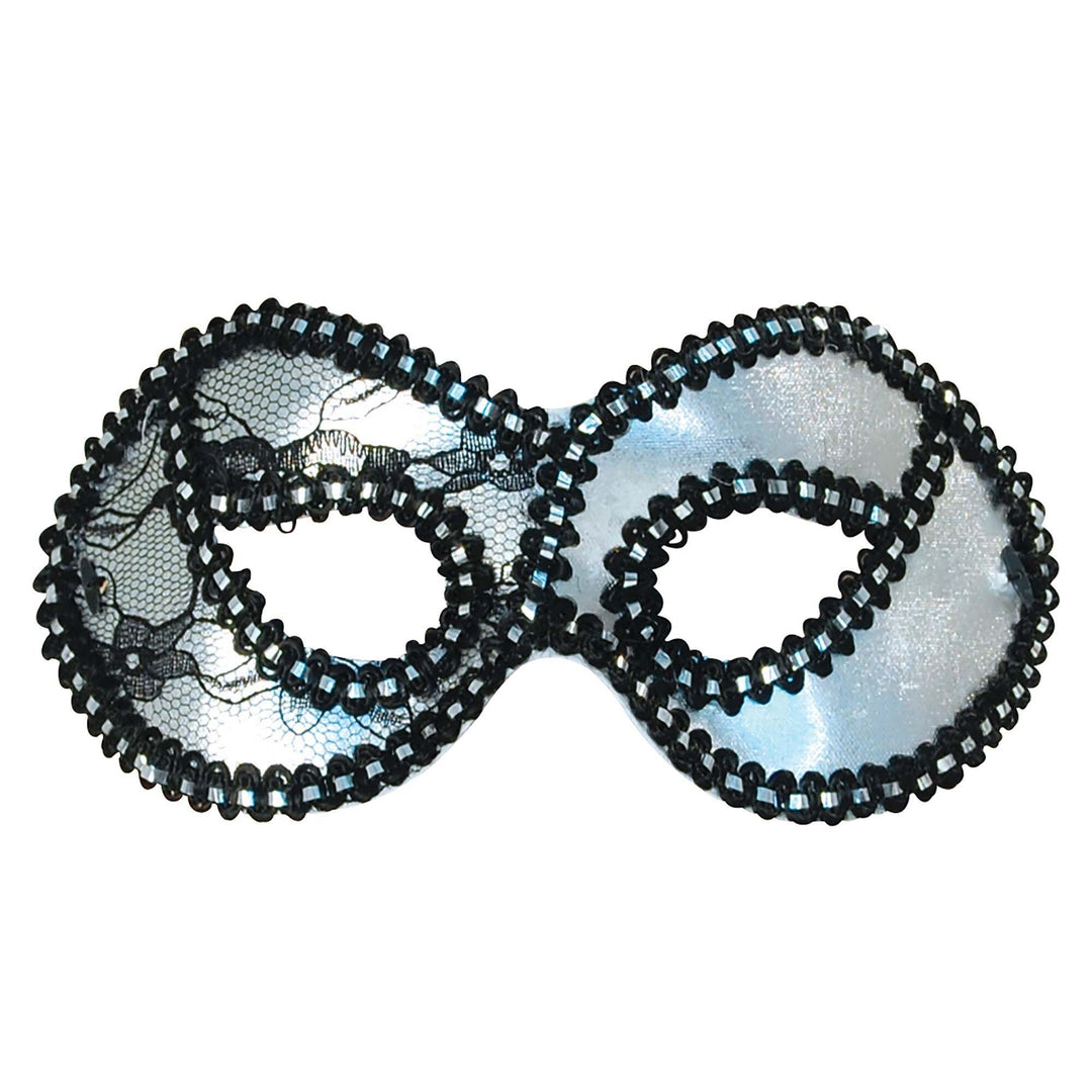 Domino Eye Mask Silver Metallic Lace 1