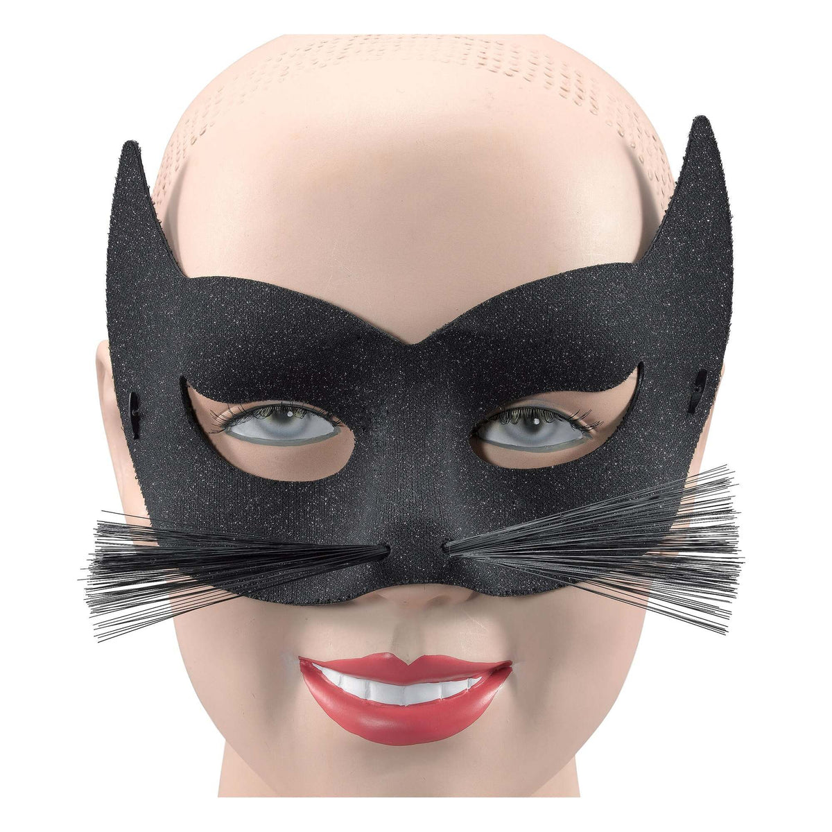 Womens Glitter Cat + Whiskers Eye Mask Masks Female Halloween Costume 1