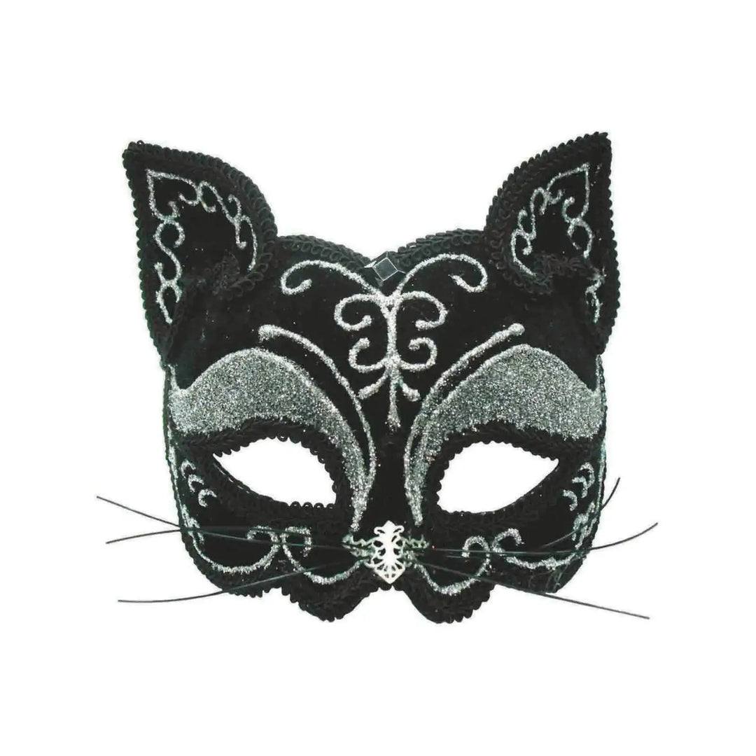 Black Cat Mask Decorative Masquerade Feline 1
