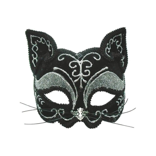 Black Cat Mask Decorative Masquerade Feline 1