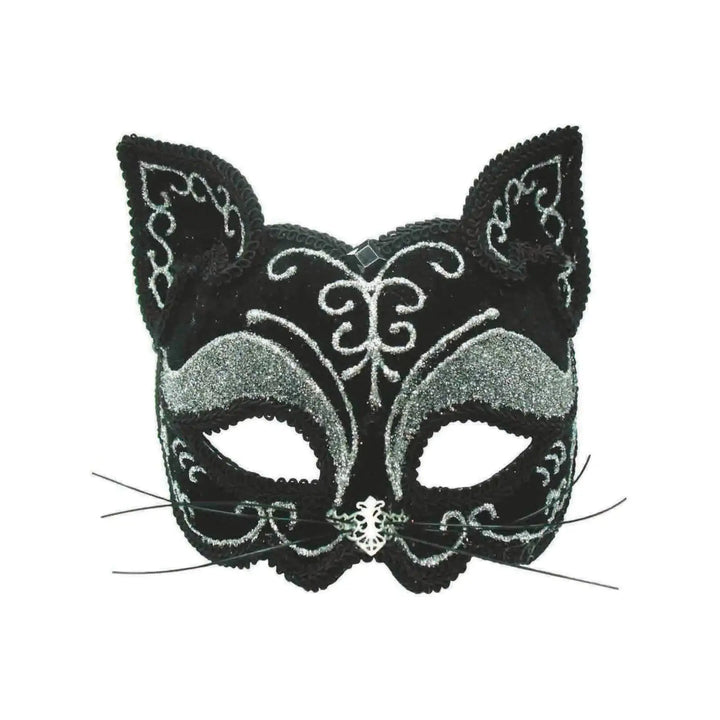 Black Cat Mask Decorative Masquerade Feline 1