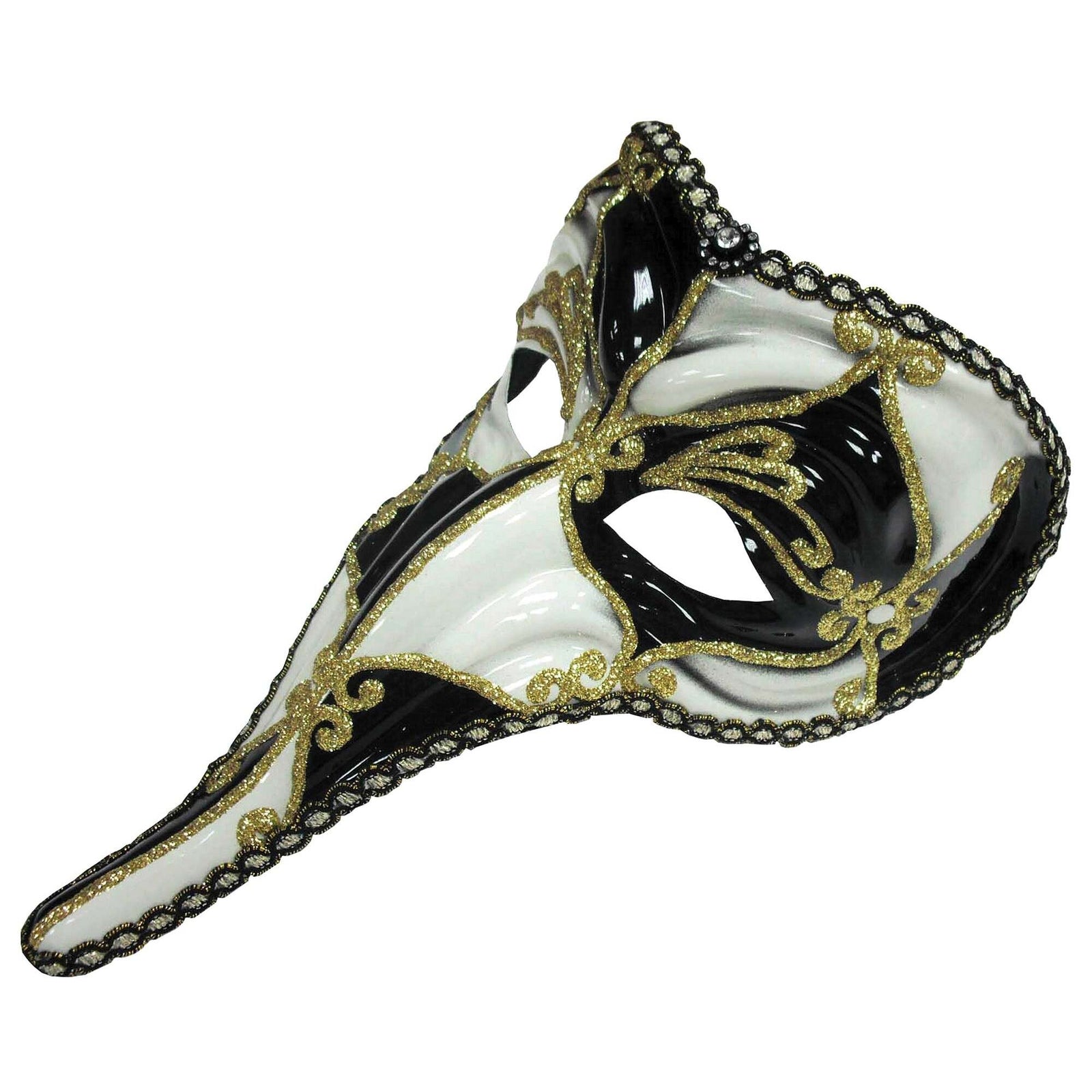 Loki Mask Black and White Masquerade Venetian 1