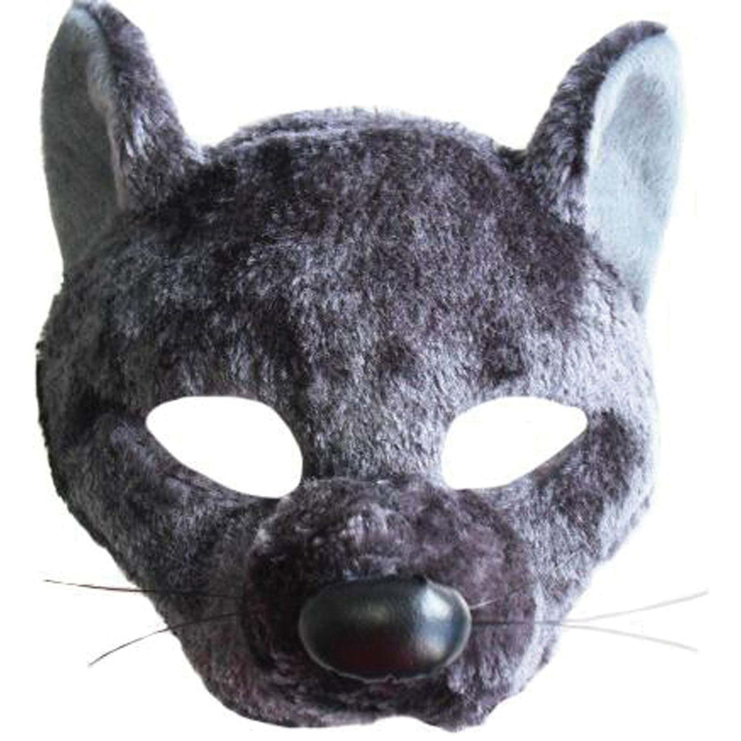 Rat Mask on Headband with Sound Grey Fur Design 1