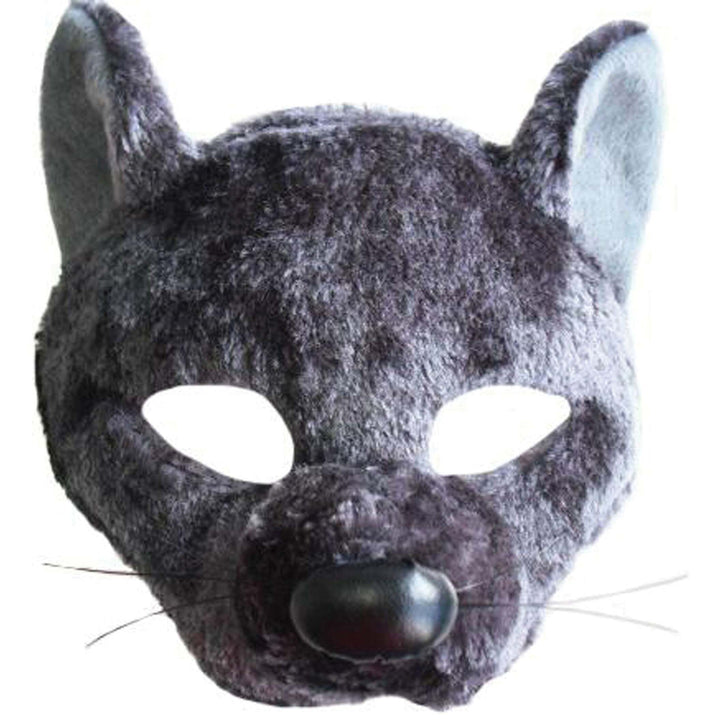 Rat Mask on Headband with Sound Grey Fur Design 1