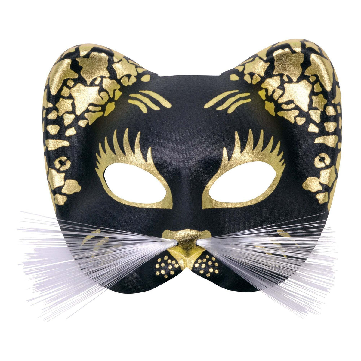 Womens Black Gold Cat Mask Eye Masks Female Halloween Costume 1