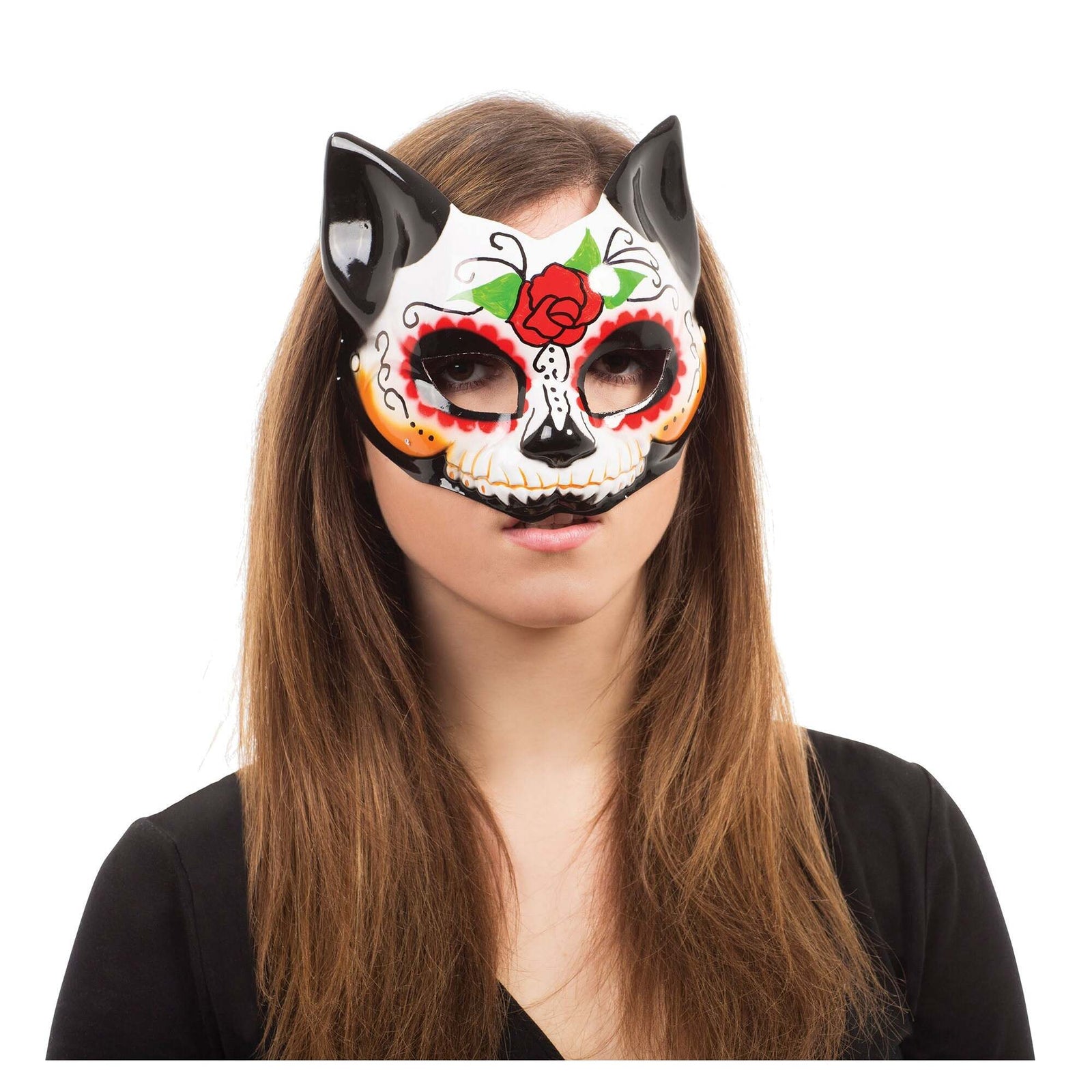 Day Of The Dead Kitty Half Mask G F Eye Masks Unisex 1