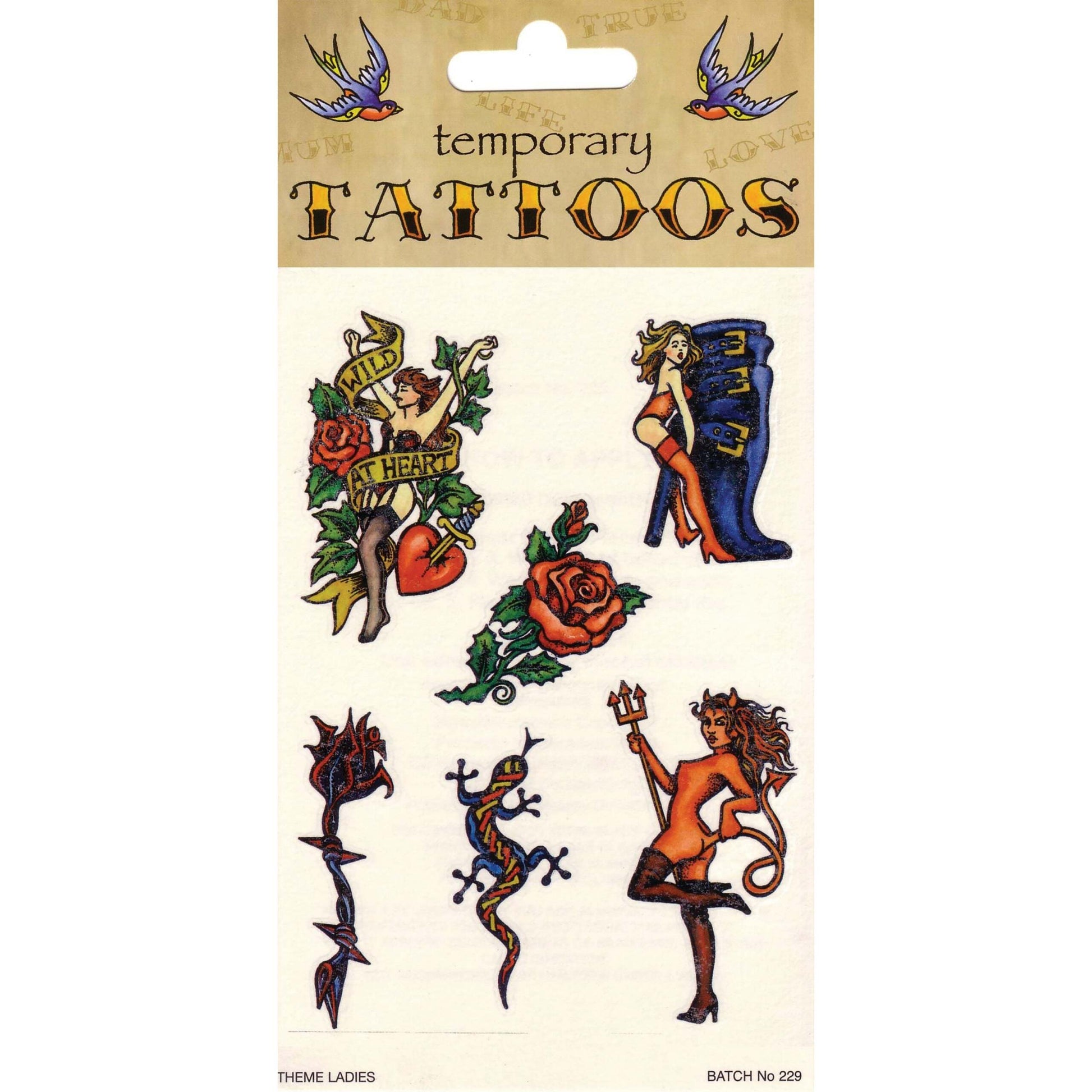 Womens Tattoos Theme Ladies 6 Card General Jokes Female Per Halloween Costume 1