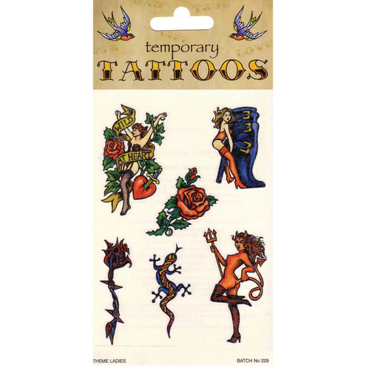 Womens Tattoos Theme Ladies 6 Card General Jokes Female Per Halloween Costume 1