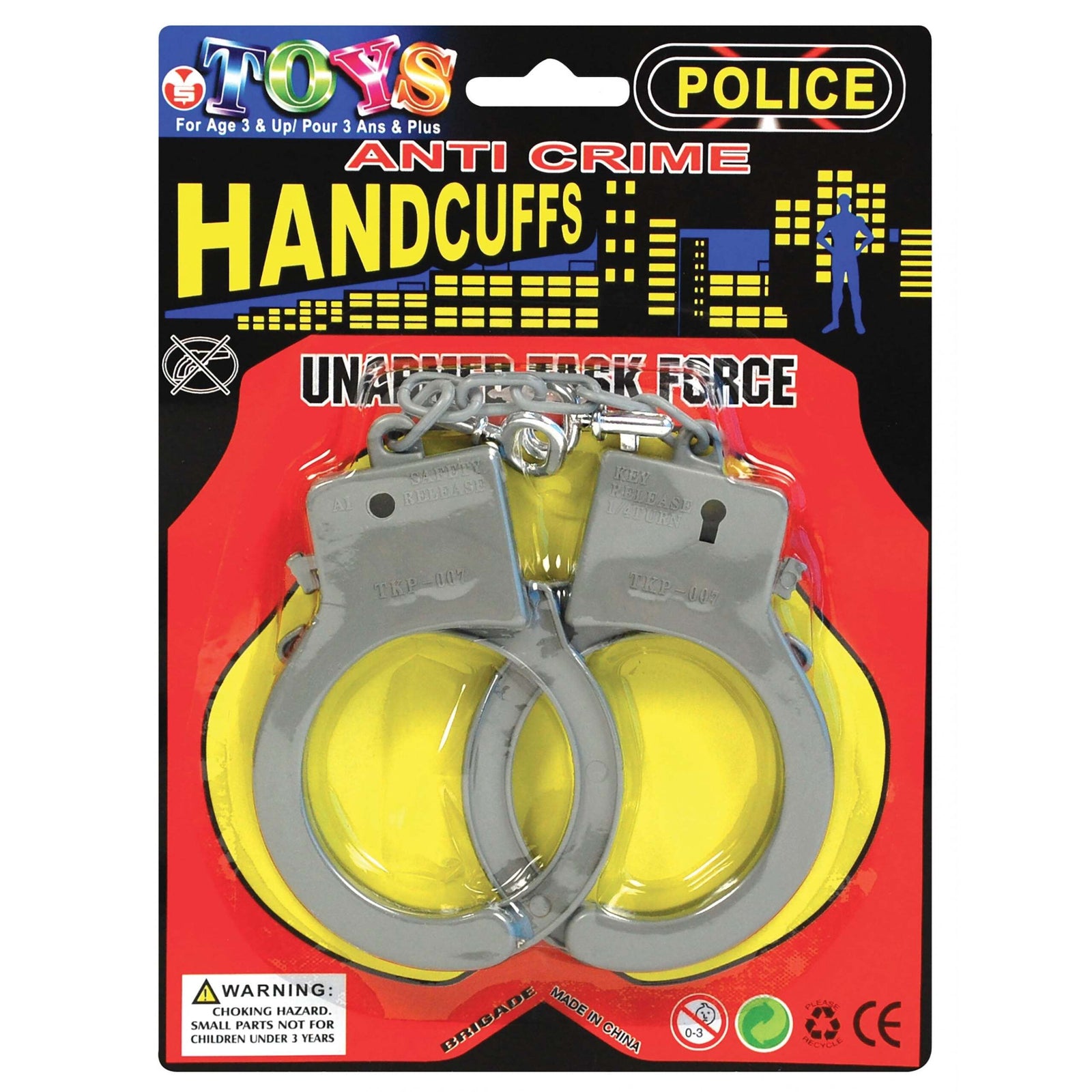 Plastic Hand Cuffs Joke Police Costume 1