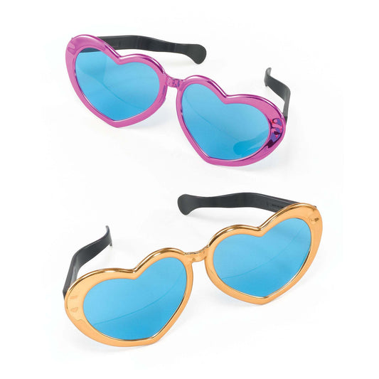 Jumbo Heart Sunglasses Metallic Joke Giant Specs 1