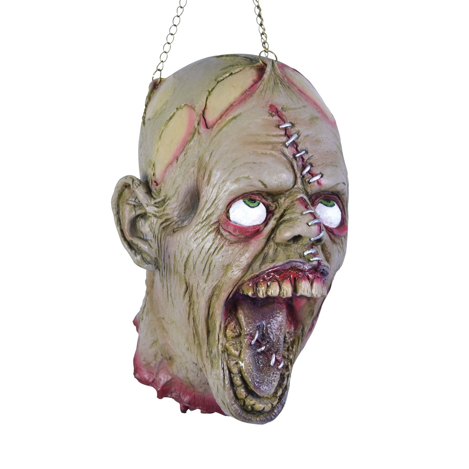 Hanging Dead Zombie Head with Stitch Face 1