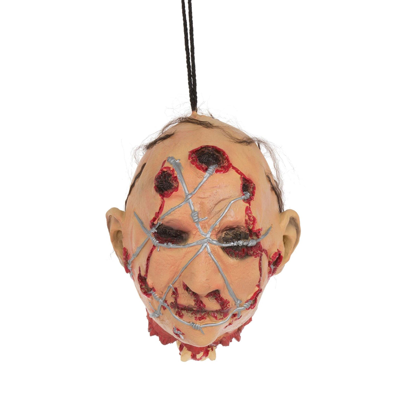 Head With Barbed Wire Hanging Prop Halloween Items Unisex 1