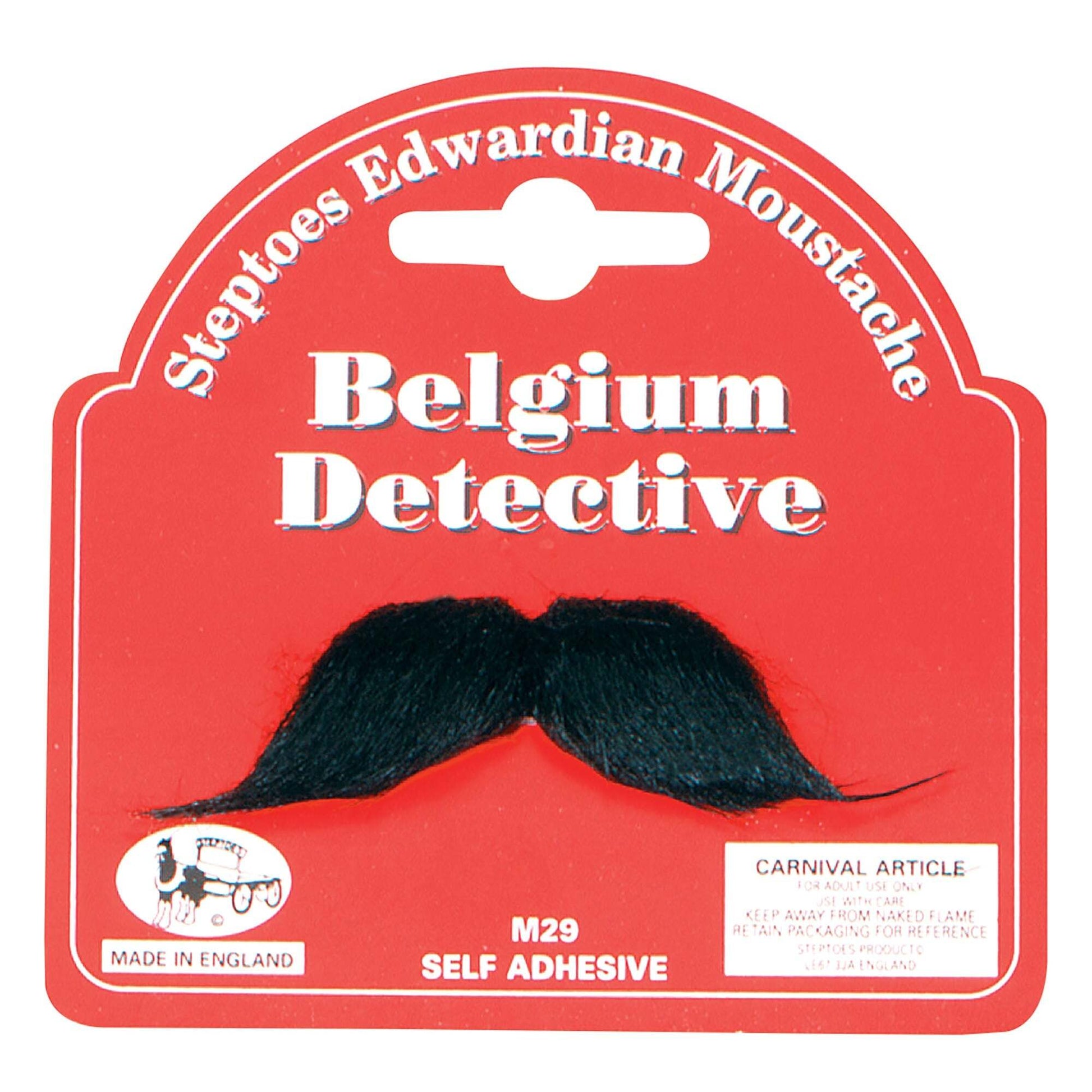 Mens Belgium Detective Moustache Moustaches and Beards Male Halloween Costume 1