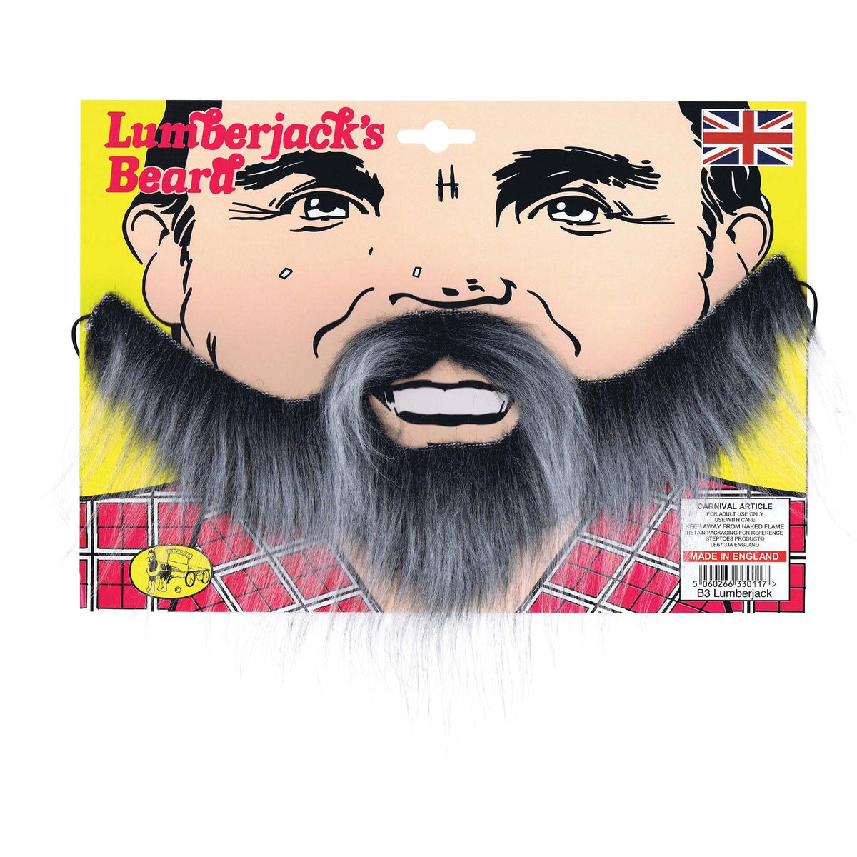 Mens Lumberjack Beard Grey Moustaches and Beards Male Halloween Costume 1