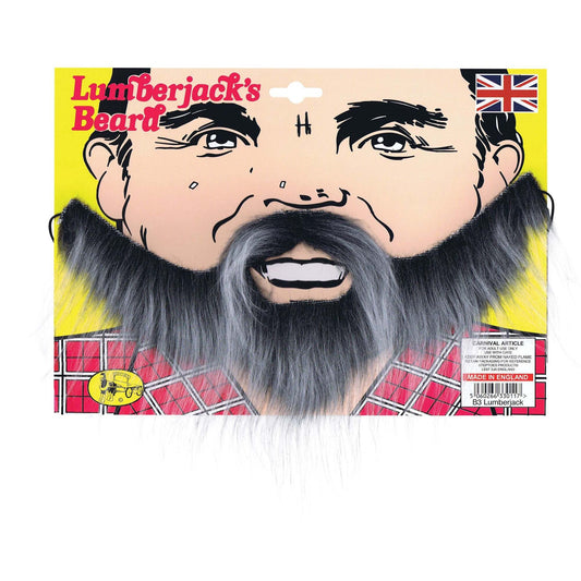 Mens Lumberjack Beard Grey Moustaches and Beards Male Halloween Costume 1