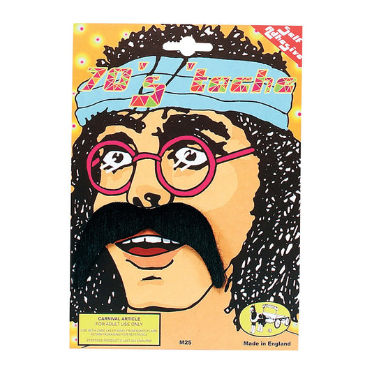 70s Tash Black Moustache Self Adhesive 1