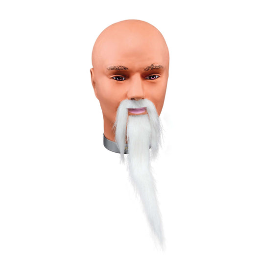 Mens Wizard Beard + Tash White Moustaches and Beards Male Halloween Costume 1