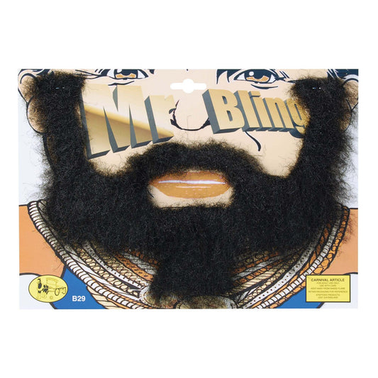 Mens Mr Bling Beard Moustaches and Beards Male Halloween Costume 1