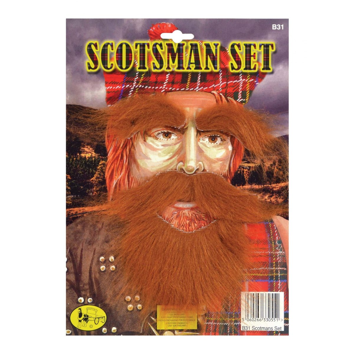 Mens Scotsman Set Beard Tash Eyebrows Beards Male Halloween Costume 1