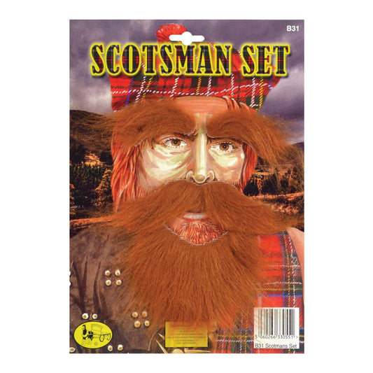 Mens Scotsman Set Beard Tash Eyebrows Beards Male Halloween Costume 1