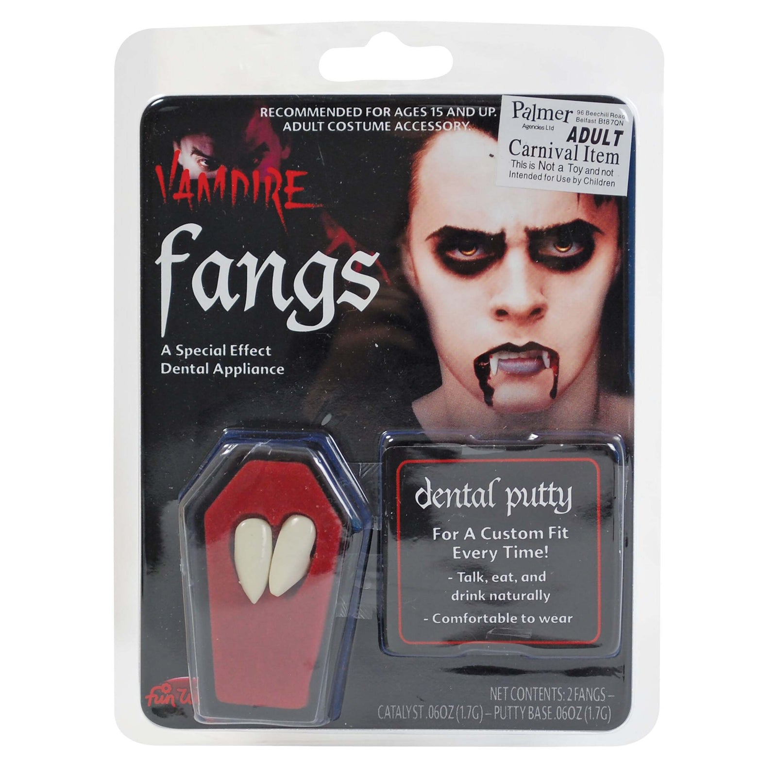 Dracula Fang Caps Vampire Teeth with Putty 1