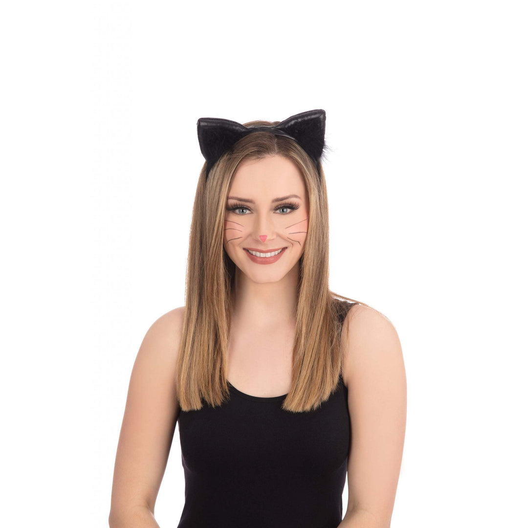 Black Vinyl Cat Ears on Headband 1