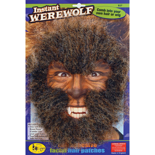 Mens Instant Werewolf Face Hair Kit Miscellaneous Disguises Male Halloween Costume 1