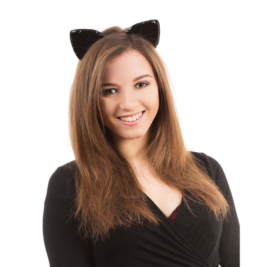 Cat Ears on Band Shiny Black Disguise 1