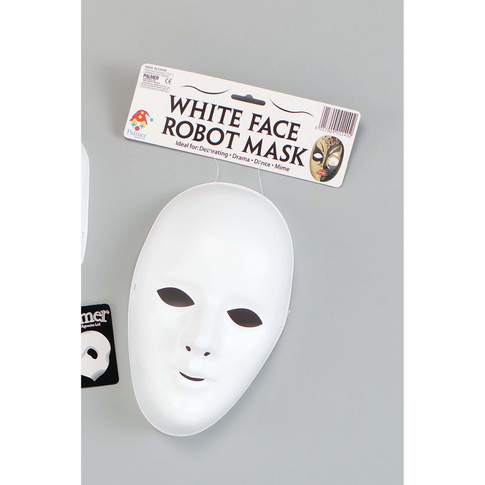Womens Deluxe Female Face Mask White Plastic Masks Cardboard Halloween Costume 1