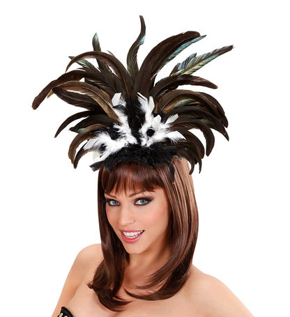 Copacabana Feathered Headband - Black/White