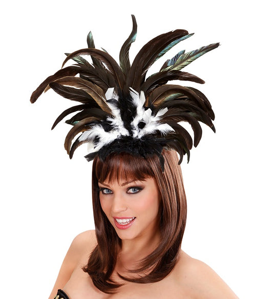 Copacabana Feathered Headband - Black/White