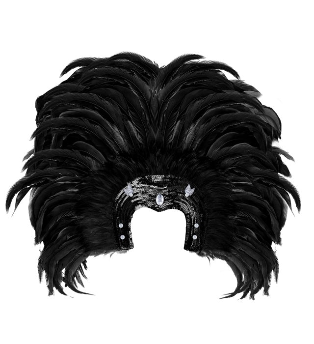 Feathered Brazil Headdress - Black