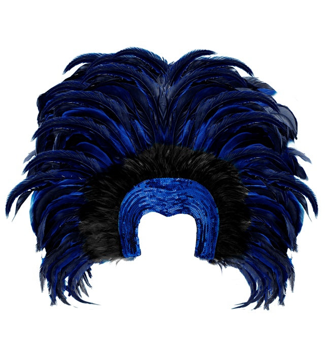 Feathered Brazil Headdress - Blue