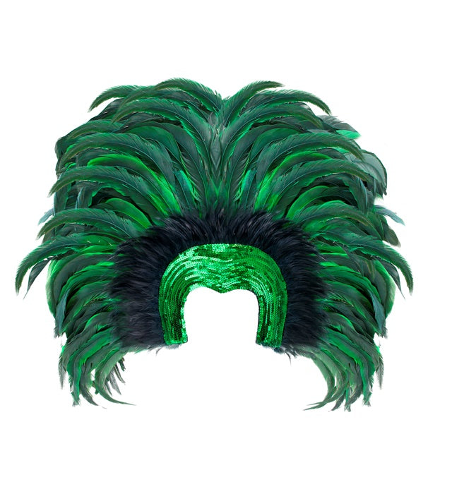 Feathered Brazil Headdress - Green