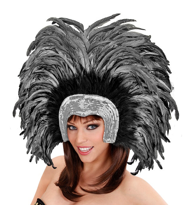 Feathered Brazil Headdress - Silver
