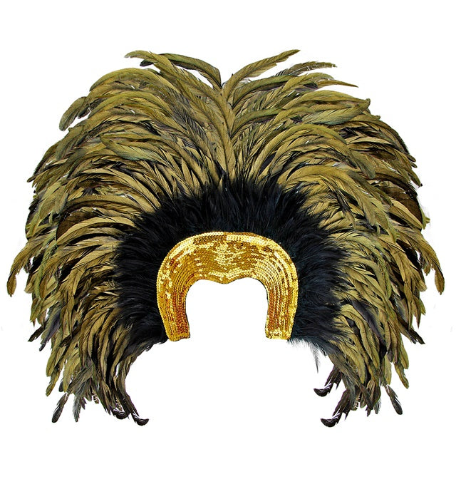 Feathered Brazil Headdress - Gold