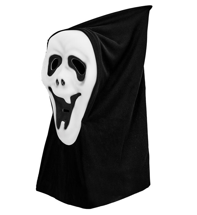 Hooded Ghost Mask With See-Through Net Eyes Eva
