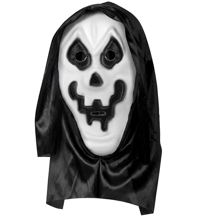 Eva White Ghost Hooded Mask With See-Through Net Eyes