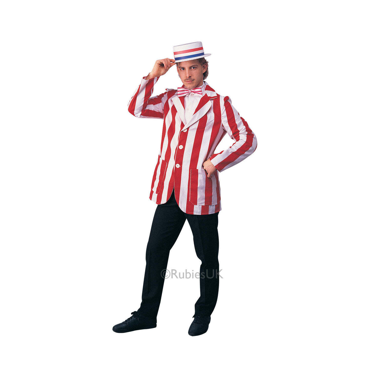 Roaring 20s Blazer Adult Mens White Barber Costume 1